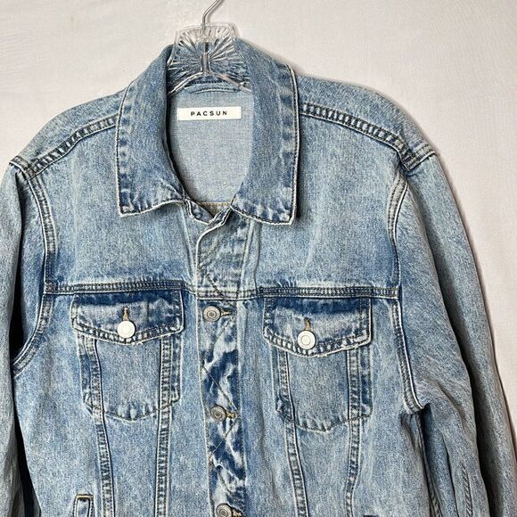 PacSun Light Washed Men’s Jean Jacket. Size Medium. - Picture 2 of 10